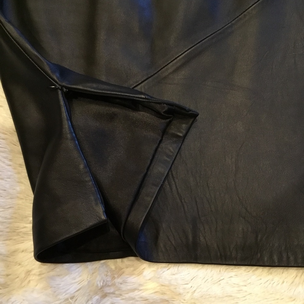 Vintage Wilsons Genuine Black Leather pencil skirt - Picture 3 of 9